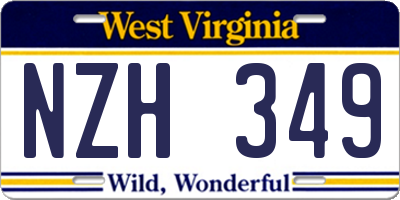 WV license plate NZH349