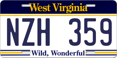 WV license plate NZH359