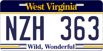 WV license plate NZH363