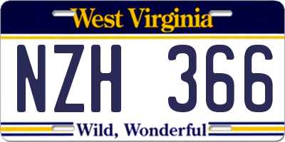 WV license plate NZH366
