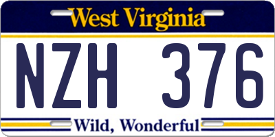 WV license plate NZH376
