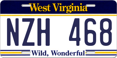 WV license plate NZH468
