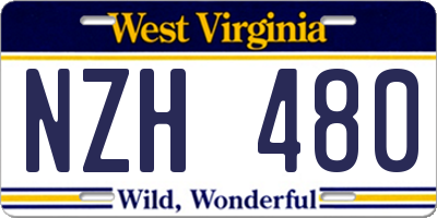 WV license plate NZH480