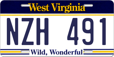 WV license plate NZH491