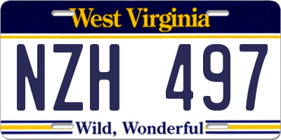 WV license plate NZH497