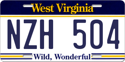 WV license plate NZH504