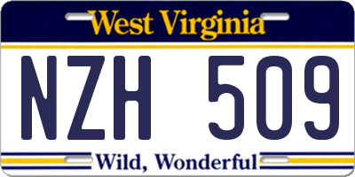 WV license plate NZH509