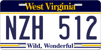 WV license plate NZH512