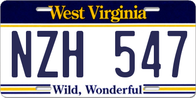 WV license plate NZH547