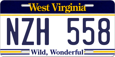 WV license plate NZH558