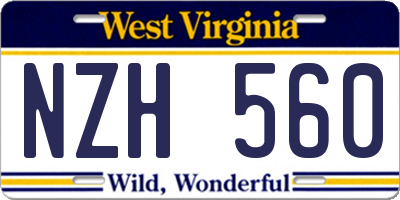 WV license plate NZH560