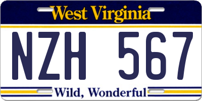 WV license plate NZH567