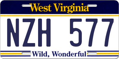 WV license plate NZH577