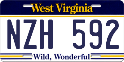 WV license plate NZH592