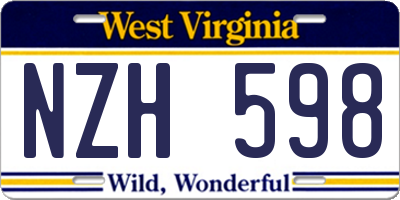 WV license plate NZH598