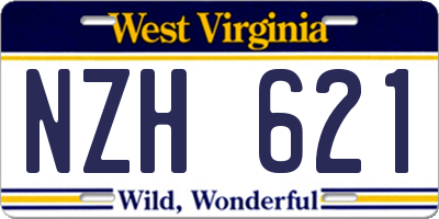 WV license plate NZH621