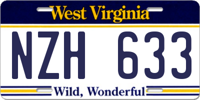 WV license plate NZH633