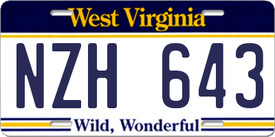 WV license plate NZH643