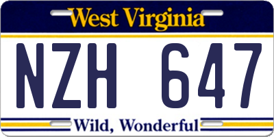 WV license plate NZH647