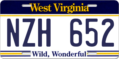 WV license plate NZH652