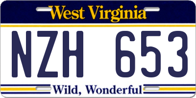WV license plate NZH653