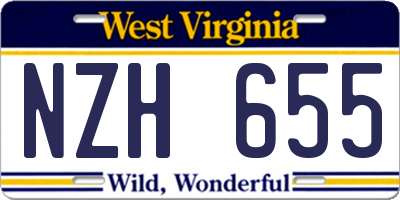 WV license plate NZH655