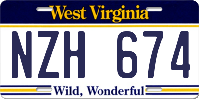 WV license plate NZH674
