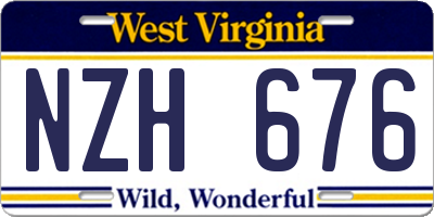 WV license plate NZH676