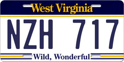 WV license plate NZH717