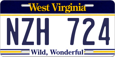 WV license plate NZH724