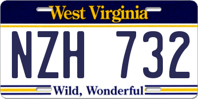 WV license plate NZH732