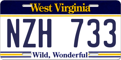 WV license plate NZH733