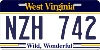 WV license plate NZH742