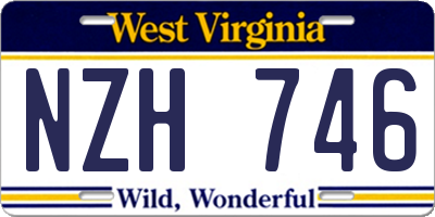 WV license plate NZH746