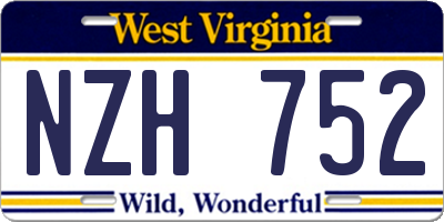WV license plate NZH752