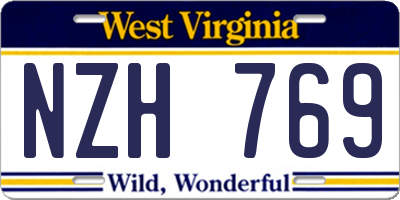 WV license plate NZH769