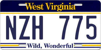 WV license plate NZH775