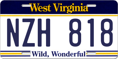 WV license plate NZH818