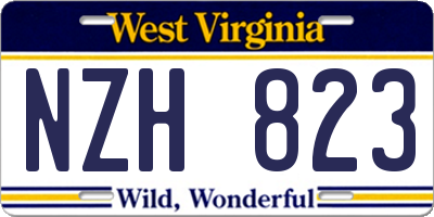 WV license plate NZH823