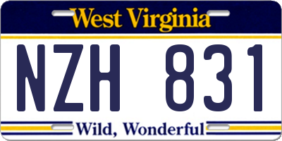 WV license plate NZH831