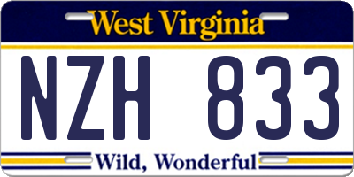 WV license plate NZH833