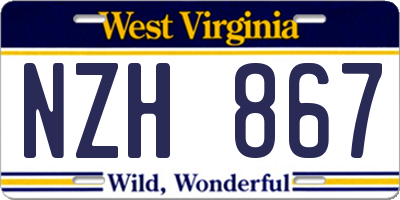 WV license plate NZH867