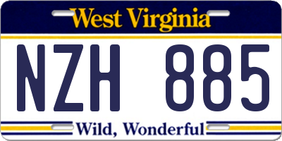 WV license plate NZH885