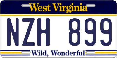 WV license plate NZH899