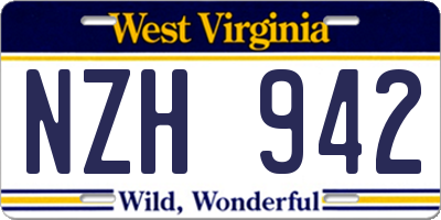 WV license plate NZH942
