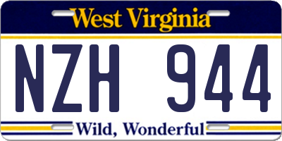 WV license plate NZH944