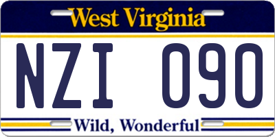 WV license plate NZI090
