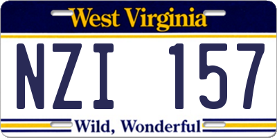 WV license plate NZI157