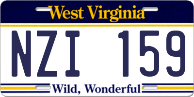 WV license plate NZI159