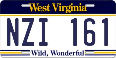 WV license plate NZI161